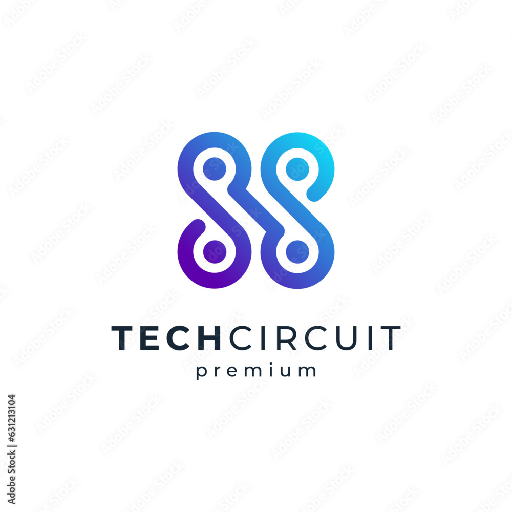 shiny and abstract technology logo design shiny and abstract technology logo design