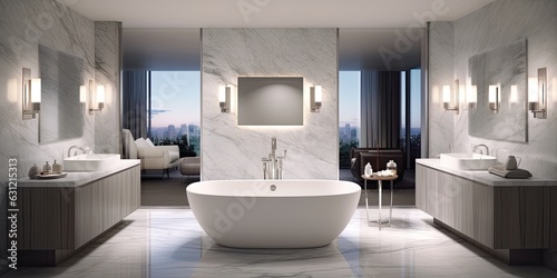 Modern design of a bathroom. Generative AI