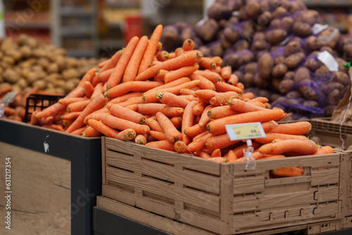 Foto Carrot in a grocery store