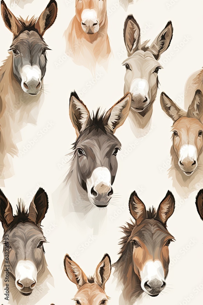Donkey faces seamless tiles Donkey faces seamless tiles
