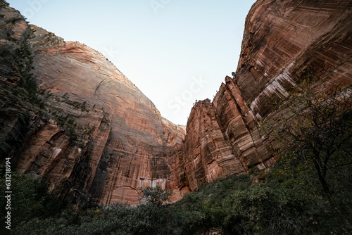 Landscape of rock formations in Zion National Park, Utah