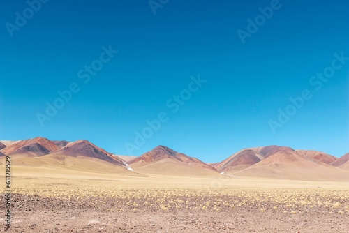 Panoramic view of mountains at Ruta de los Seismiles  Catamarca  Argentina