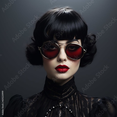 Goth style glasses commercial simple background