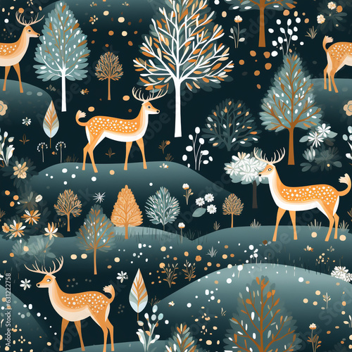Enchanting Christmas Elegance: Seamless Pattern Background