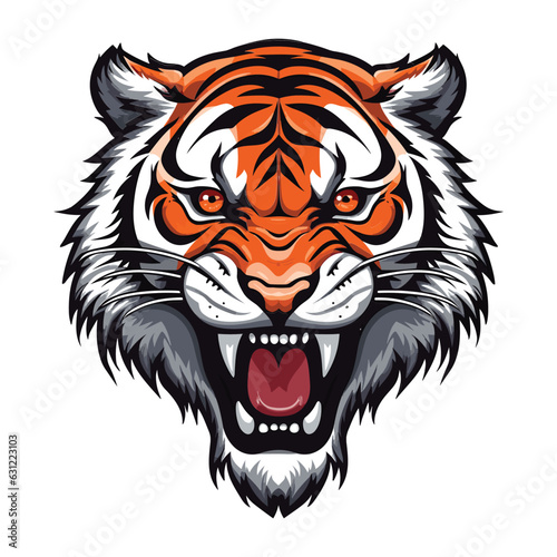 roaring tiger head mascot vector sticker high quality