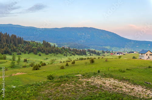 Scenic Panorama: Mount Vlasic Foothills and Green Meadows