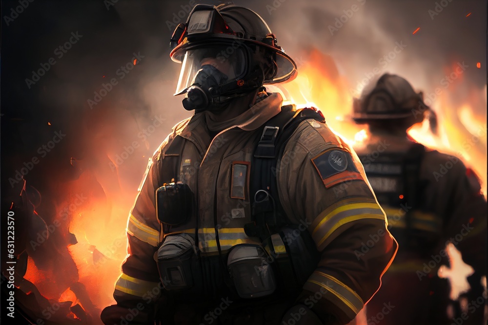 Firefighters in action Firefighters in action