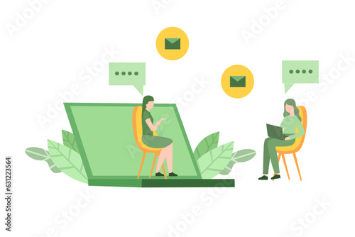 Vector illustration of online psychological help and support service
