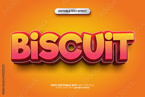 Biscuit 3D Editable Text Effect Style