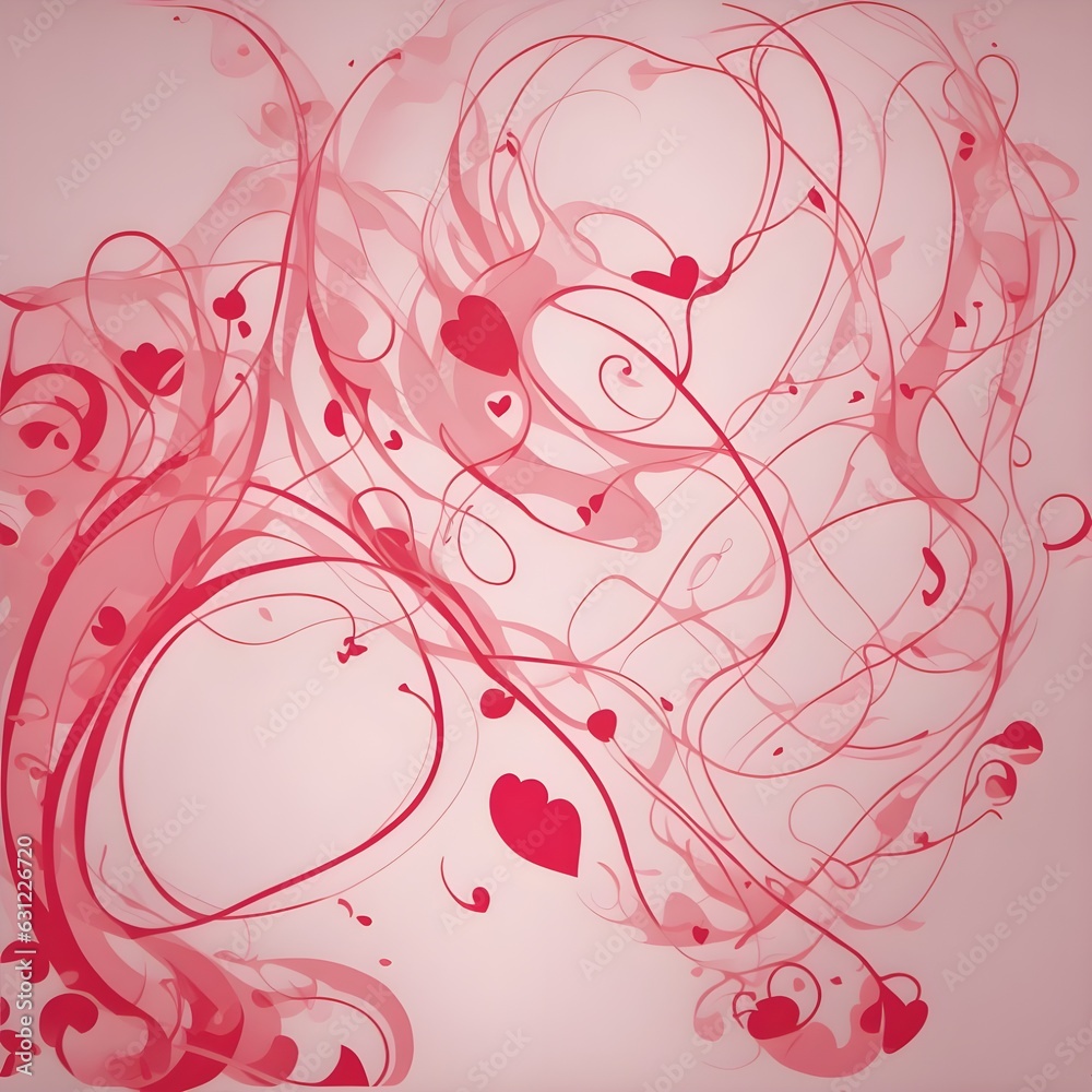 Best Background design with hearts, Generated AI