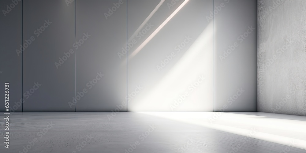 Light gray wall and smooth floor with interesting light reflections. Background for the presentation Light gray wall and smooth floor with interesting light reflections. Background for the presentation