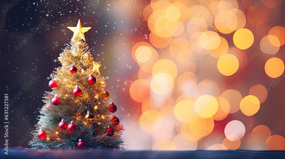 Christmas tree and Christmas lights on bokeh and blurred background. decorations, xmas, celebrate new year happy festival, party, gift, present, card, happiness, countdown, gift box Christmas tree and Christmas lights on bokeh and blurred background. decorations, xmas, celebrate new year happy festival, party, gift, present, card, happiness, countdown, gift box
