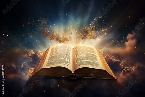 Open bible and heaven concept 