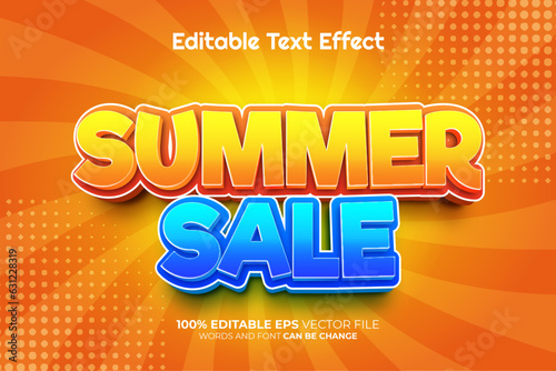 Summer Sale 3D Editable Text Effect Style