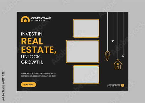 Real Estate Modern and Simple Social Media Banner Template