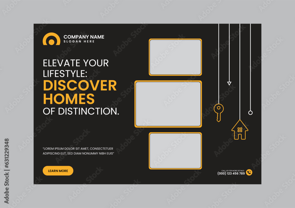 Fototapeta premium Real Estate Modern and Simple Social Media Banner Template