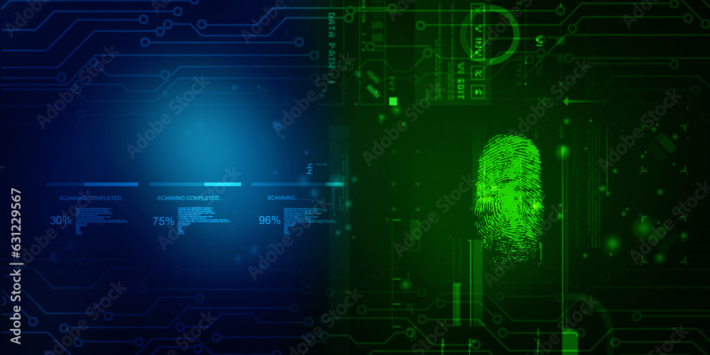Fingerprint Scanning Technology Concept 2d Illustration Fingerprint Scanning Technology Concept 2d Illustration