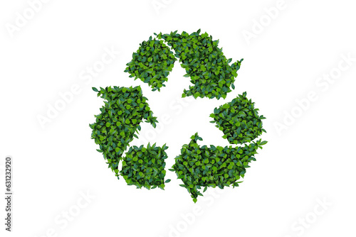 Recycle Icon Environmental concept of double exposed trees Isolated on clean background