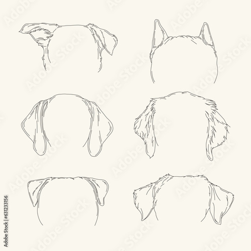 Dog ears line drawing ai eps