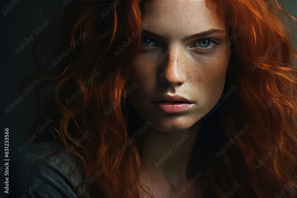 Portrait Of Model With Fierce And Determined Personality Portrait Of Model With Fierce And Determined Personality