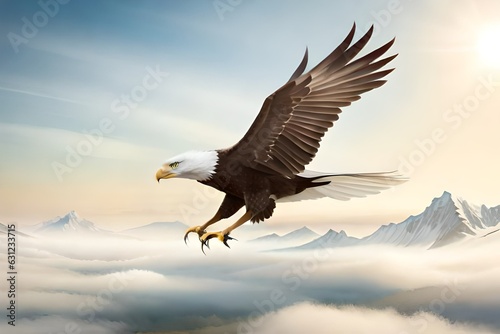 bald eagle in flight generated by AI tool                                