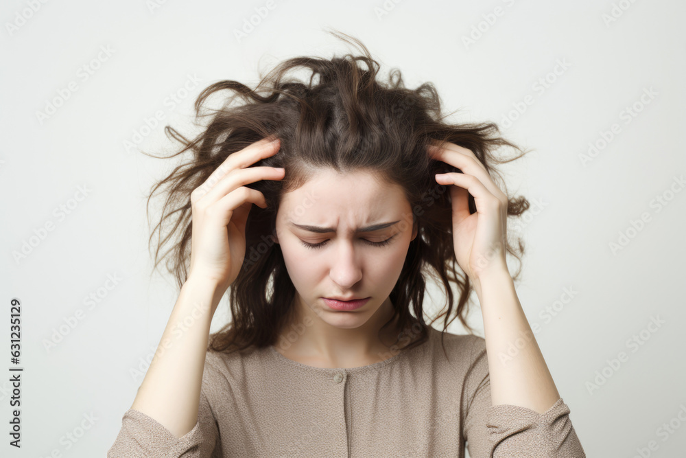Woman Holding Her Hair In Front Of Her Head Woman Holding Her Hair In Front Of Her Head