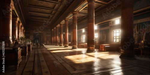 Wallpaper Mural AI generative image of ancient Egyptian palace with columns, and mystical aura Torontodigital.ca