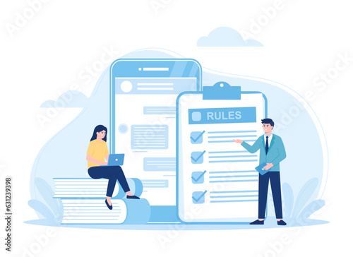 ssl technology study concept flat illustration