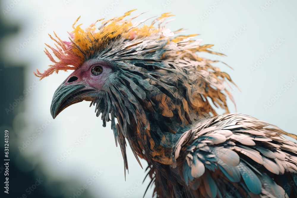 A giant bird with a lions mane. Generative AI