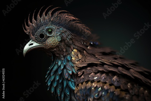 A griffin with peacock feathers. Generative AI © create