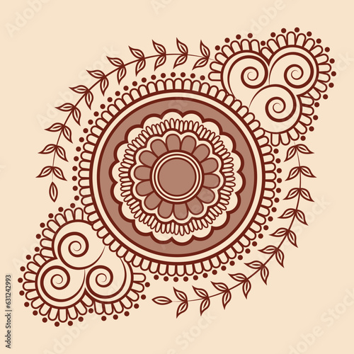 Floral decorative indian mandala design vector illustration	