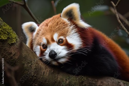 Red panda This adorable tree-dwelling mammal. Generative AI
