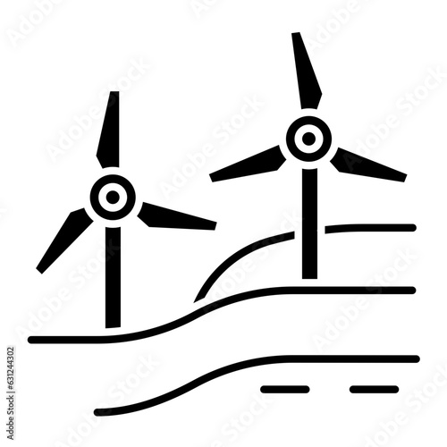 Windmill Landscape Icon