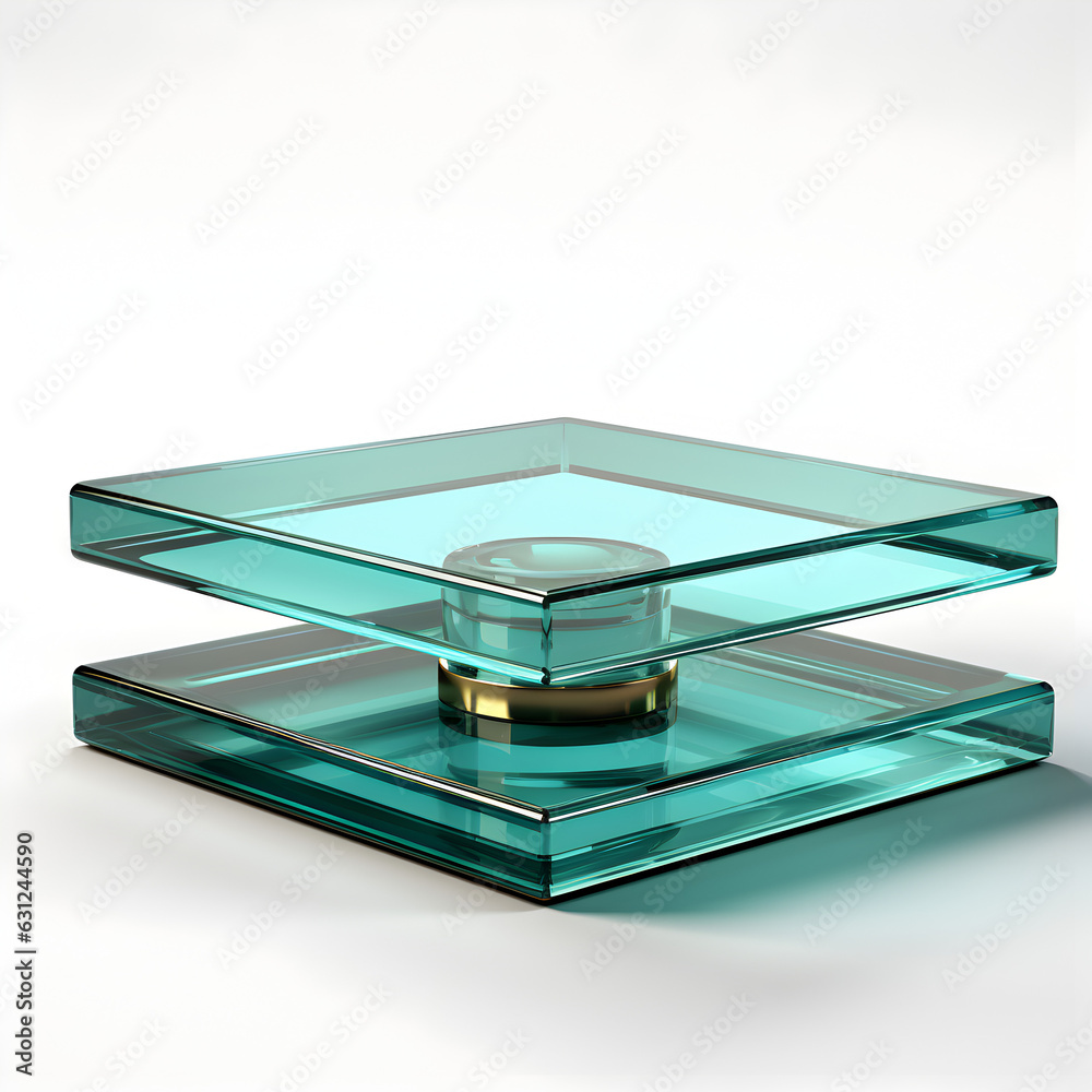 glass platform isolated on white background