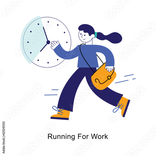 Running For Work  abstract concept vector in a flat style stock illustration
