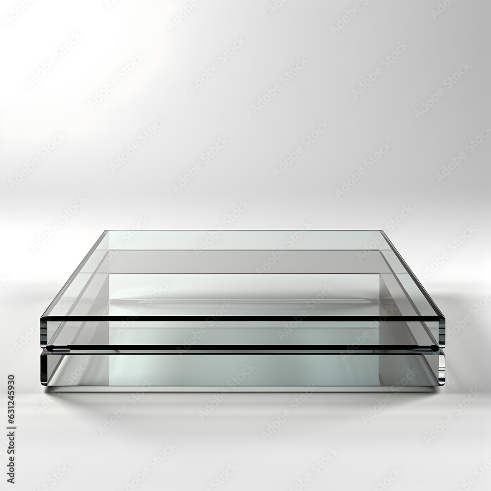 glass platform isolated on white background glass platform isolated on white background