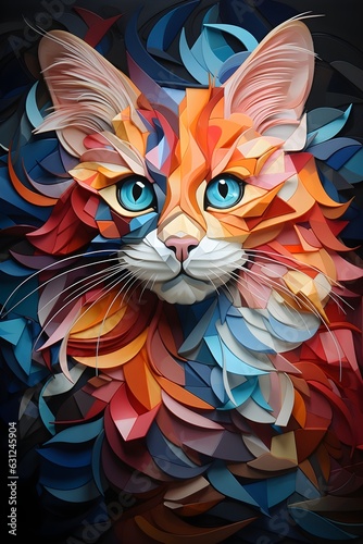 Katzenkunst: Eine Collage der Samtpfoten photo