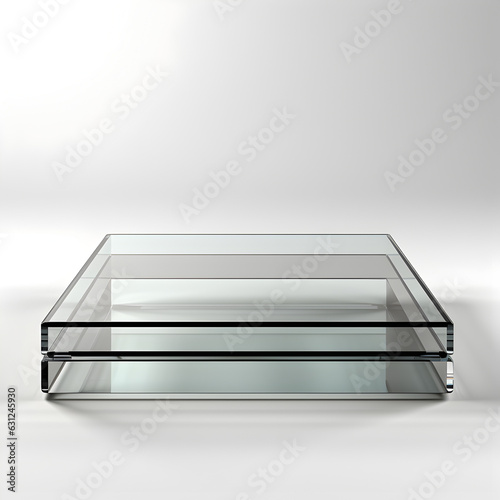 glass platform isolated on white background © Hamsyfr