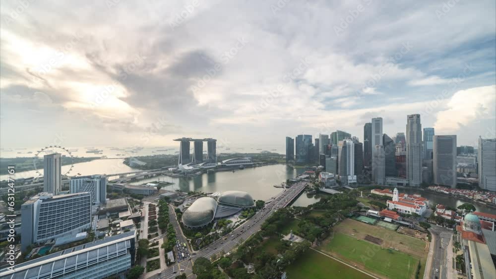 Aerial view of urban skyline and cityscape in Marina Bay Singapore. Aerial view of urban skyline and cityscape in Marina Bay Singapore.