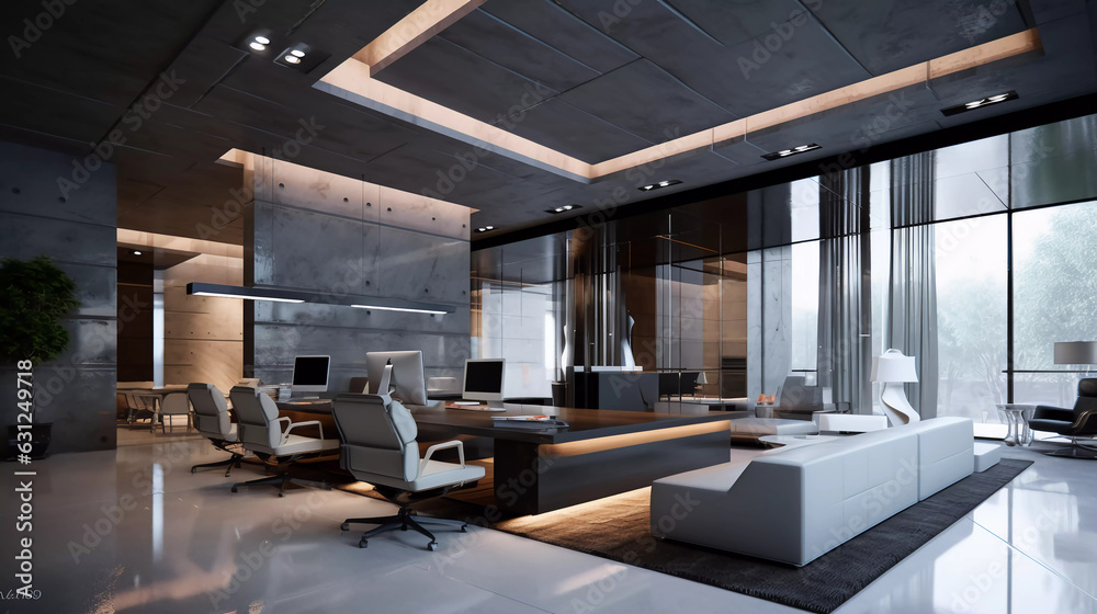 modern office interior of a startup. ai generated modern office interior of a startup. ai generated