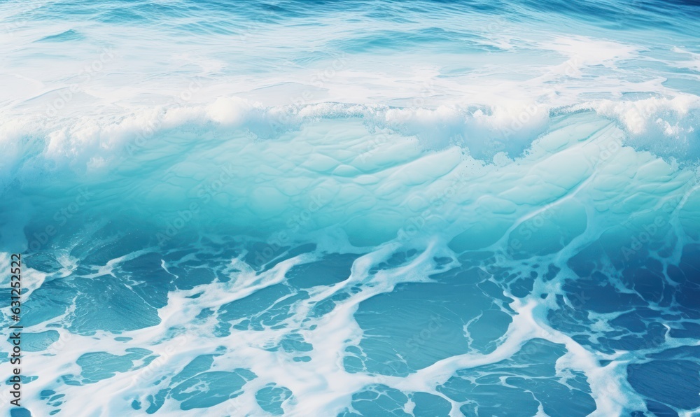 Obraz premium Ocean wave background. Blue wave. AI generative