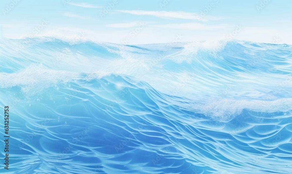 Fototapeta premium Ocean wave background. Blue wave. AI generative
