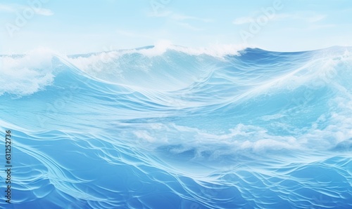 Ocean wave background. Blue wave. AI generative