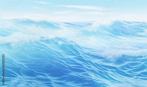 Ocean wave background. Blue wave. AI generative