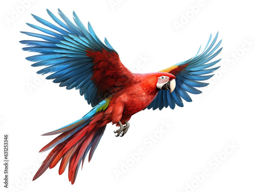 red and yellow macaw on a transparent background, which is easy to decorate your projects. © PNG for U