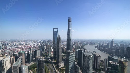 Time lapse of Shanghai cityscape and city skyline