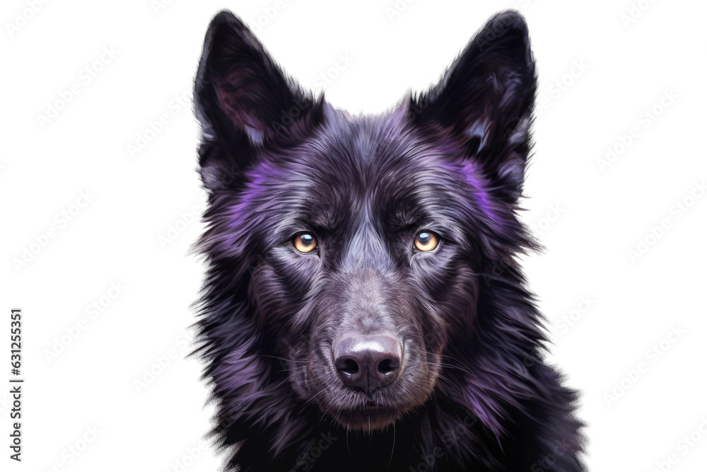 Portrait of Wild wolf focus on face that looking to camera, animal life concept, isolated on clear png background. Generative AI. Portrait of Wild wolf focus on face that looking to camera, animal life concept, isolated on clear png background. Generative AI.