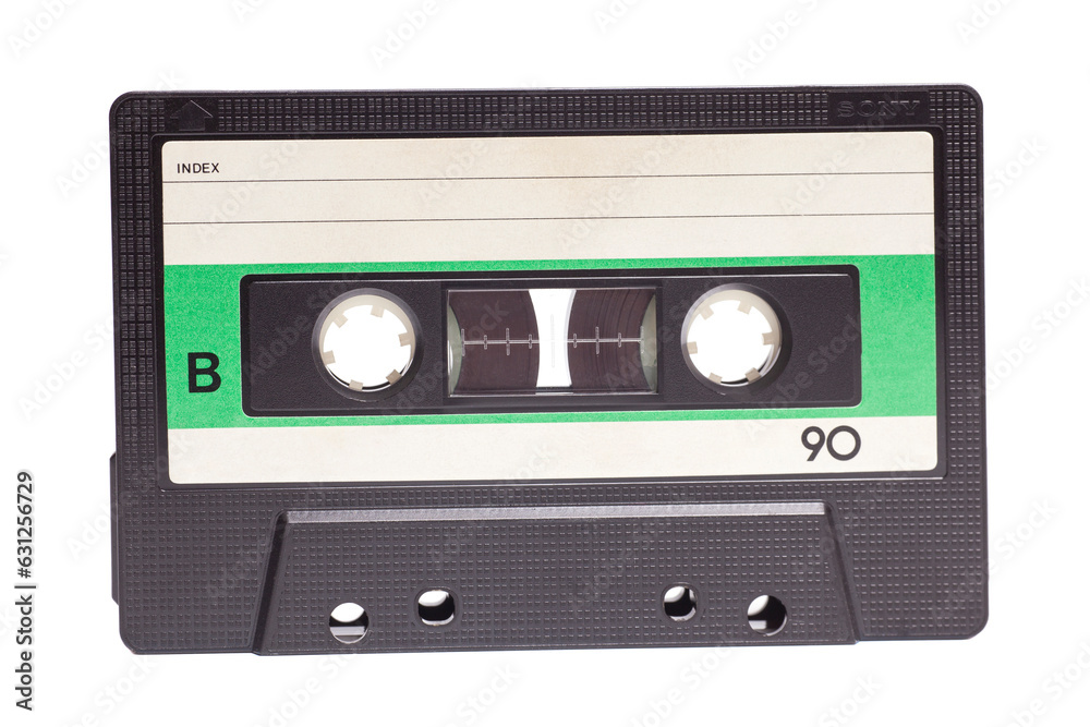 Close up of retro audio cassette tape