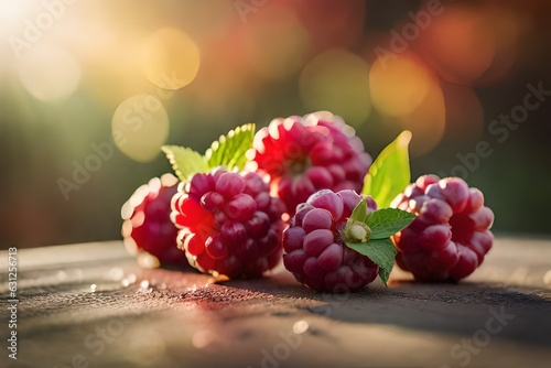 raspberries and blackberries on the table