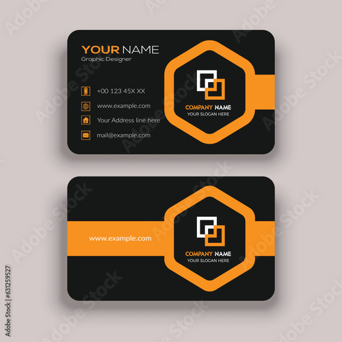 Modern business card template design and round business card